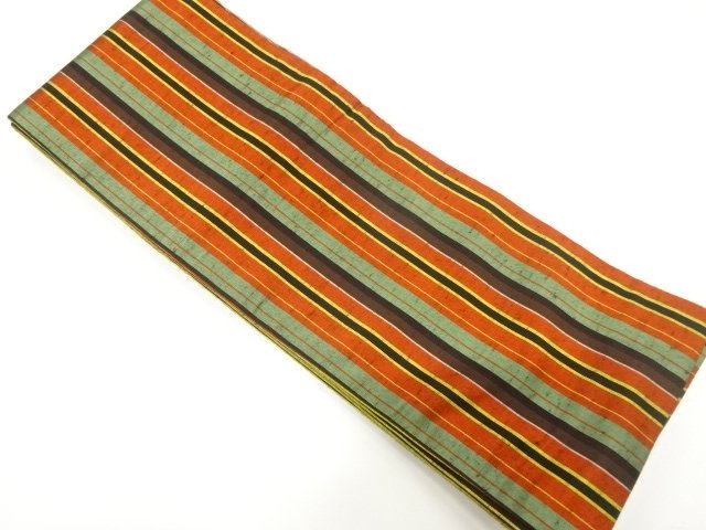 JAPANESE KIMONO / HANHABA OBI / WOVEN STRIPE